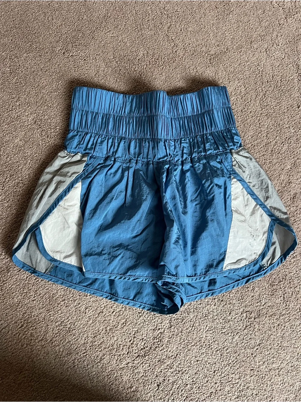 Free People The Way Home Colorblock Shorts — Blue/White/Silver
